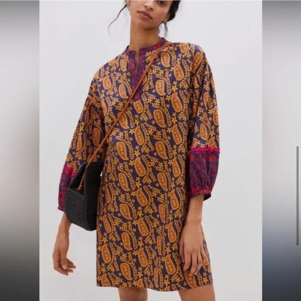 Sachin & Babi X Anthropologie Celestine Paisley Tunic Dress Size SP